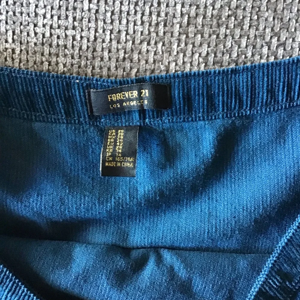 NWT Corduroy Mini Skirt Navy Blue A-Line High Waist S/M Dark Academia 90s Indie